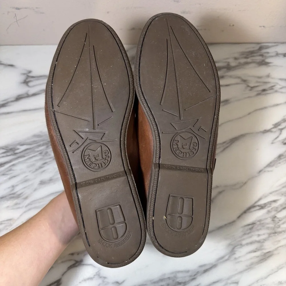 Mephisto Spinnaker Boat Shoes Men's 10.5 Brown Leather Loafers Air Relax Lace Up